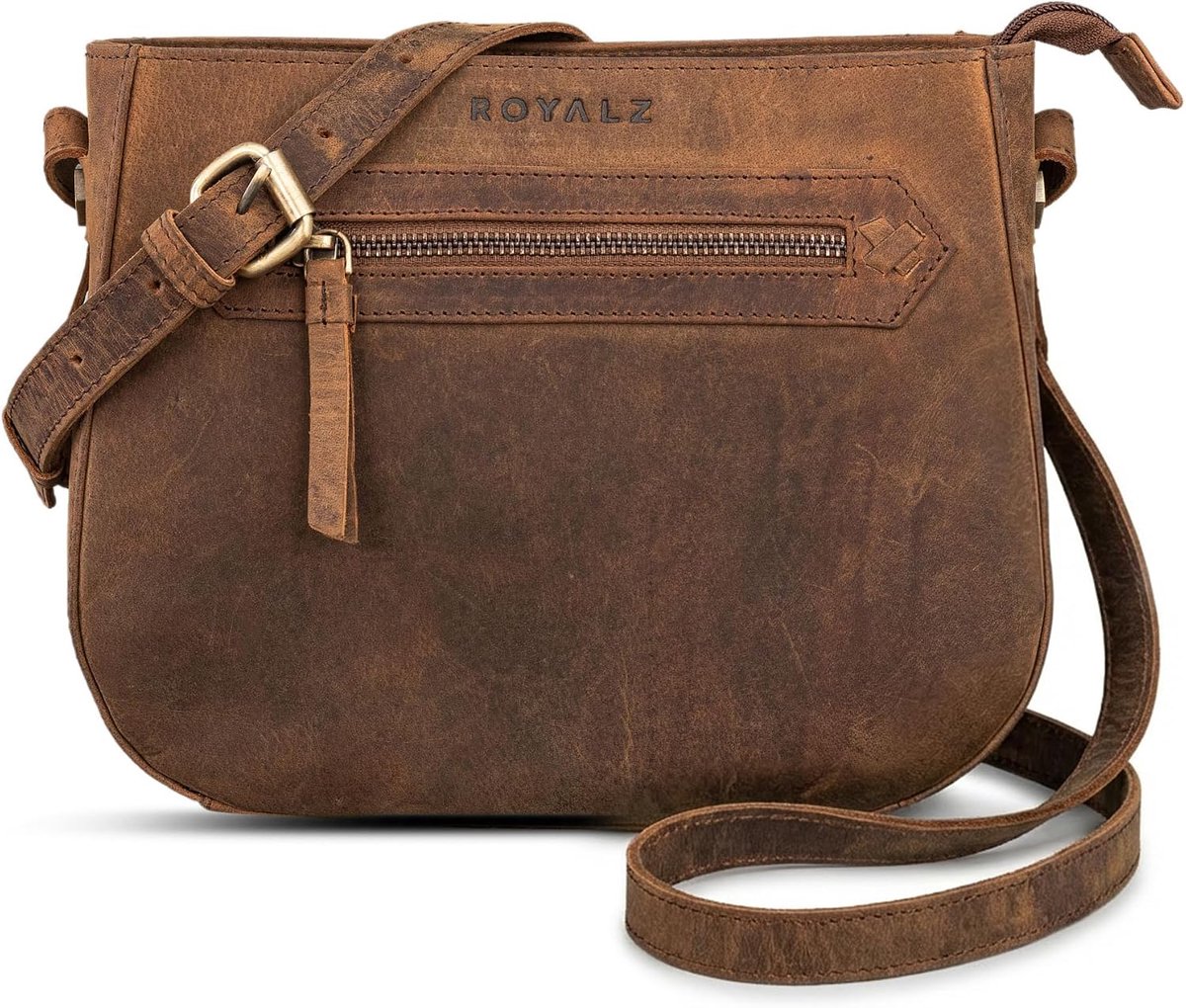 ROYALZ Cheyenne Women's Genuine Leather Shoulder Bag, Vintage Shoulder Bag, Small Going Out Bag, Nevada Brown - ShopVlot