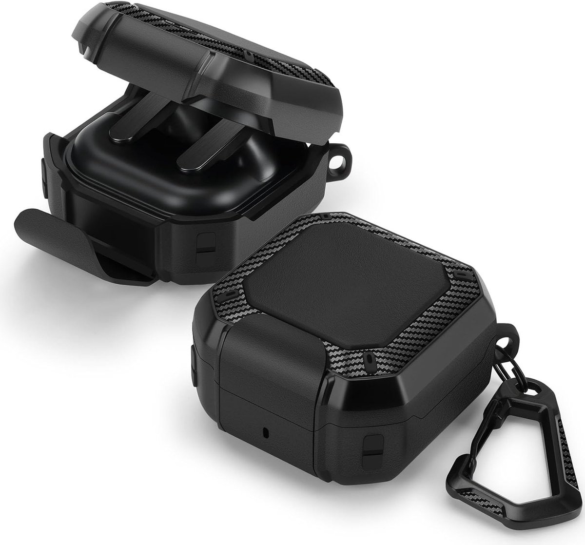 Anlinser Beschermhoes voor Samsung Galaxy Buds 4 Pro/Galaxy Buds 4, beschermhoes met koolstofvezel textuur met - ShopVlot