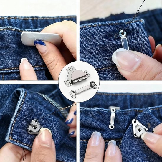Cyberwork 30 sets of copper trouser hooks and sewing hooks, trouser hooks and hook closure, clothes, hooks and eyelets - ShopVlot — afbeelding 2