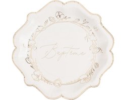 Artifetes Generic - 8 Plates Made of Cardboard, Vegetable, Gold, 23 cm, Cream - ShopVlot