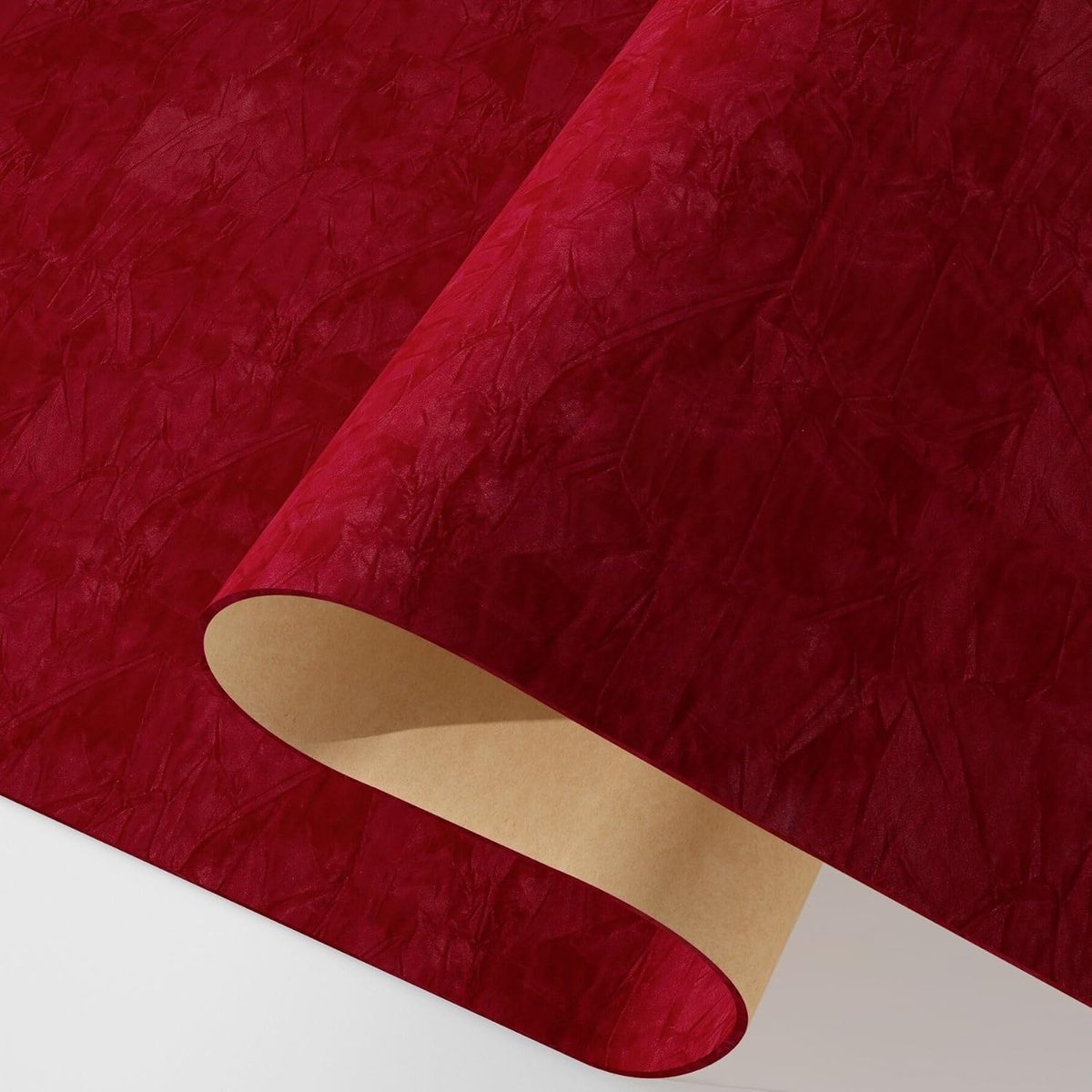 Decotalk Wall wallpaper, velvet fabric, dark red, 40 x 300 cm, reddish date, wallpaper, self-adhesive felt film - ShopVlot
