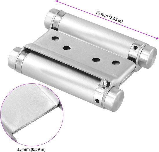 4pcs 75mm stainless steel saloon door hinges stainless steel for cafe saloon garden door wooden doors 2 pairs - ShopVlot — afbeelding 5