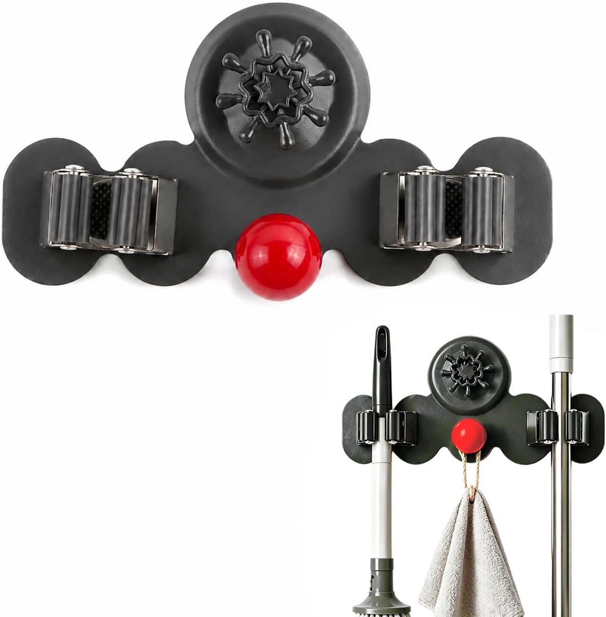 Mop Houder, Bezem Houder Wandmontage, Zuignap Stijl Mop Houder Wandmontage Voor Garages, Tuinen En Keukens Mentale - ShopVlot