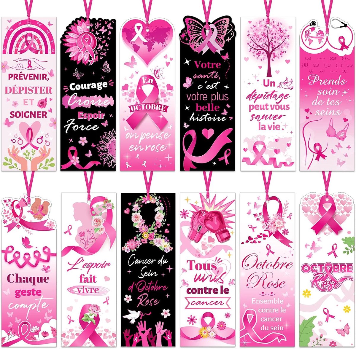 DPKOW 36 x bladwijzers voor oktober Rose Goodies Cadeau, bladwijzers op papier voor oktober Rose Ruban Gadget - ShopVlot