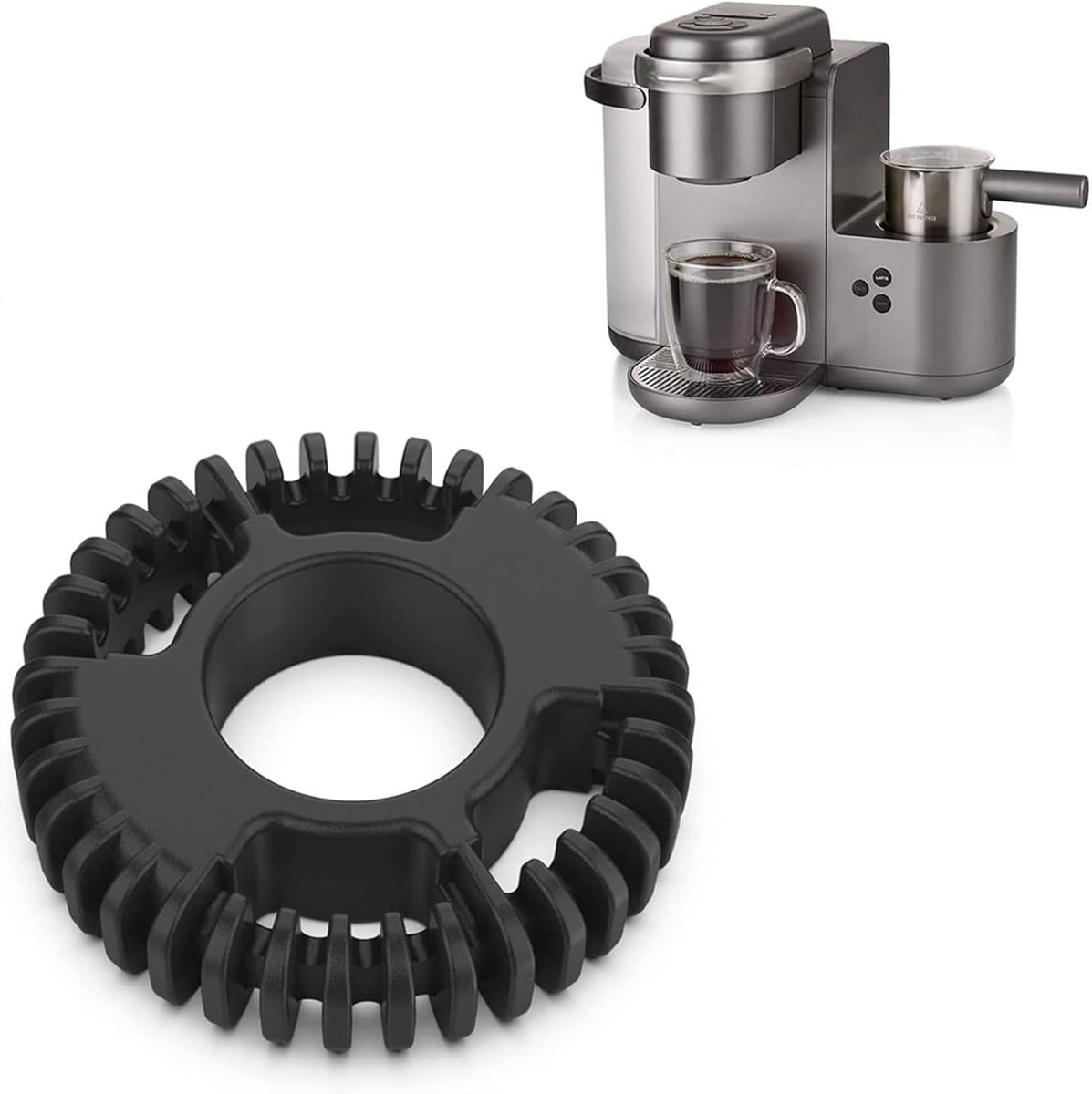 Vervangende Garde - Melkopschuimer Accessoire Schuimmaker Opzetstuk - Professionele Koffie Maken - Snel Dik Schuim - 34 cm - Zwart