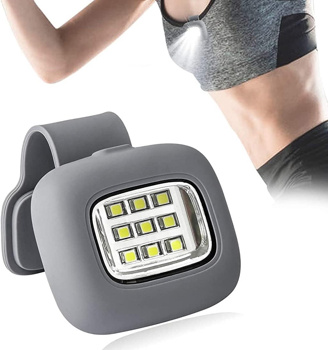 KZQ LED-koplamp met rugzakclip en borstbevestiging - Waterdicht en eenvoudig te gebruiken - Geschikt voor hardlopen wandelen en nachtelijke activiteiten - Zwart