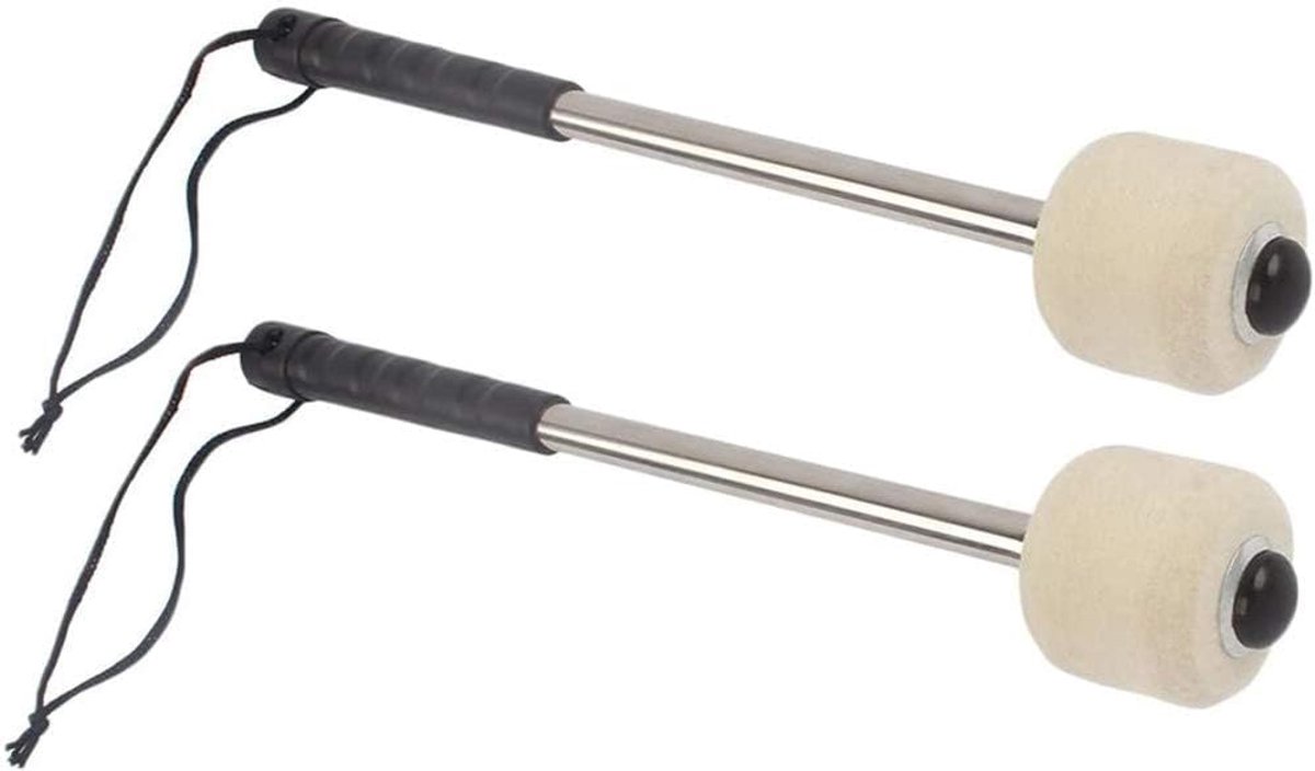2pcs Bass Drum Mallet Drum Stick with Wool Felt Head Percussion Accessory for Drum Music Enthusiast Band - ShopVlot