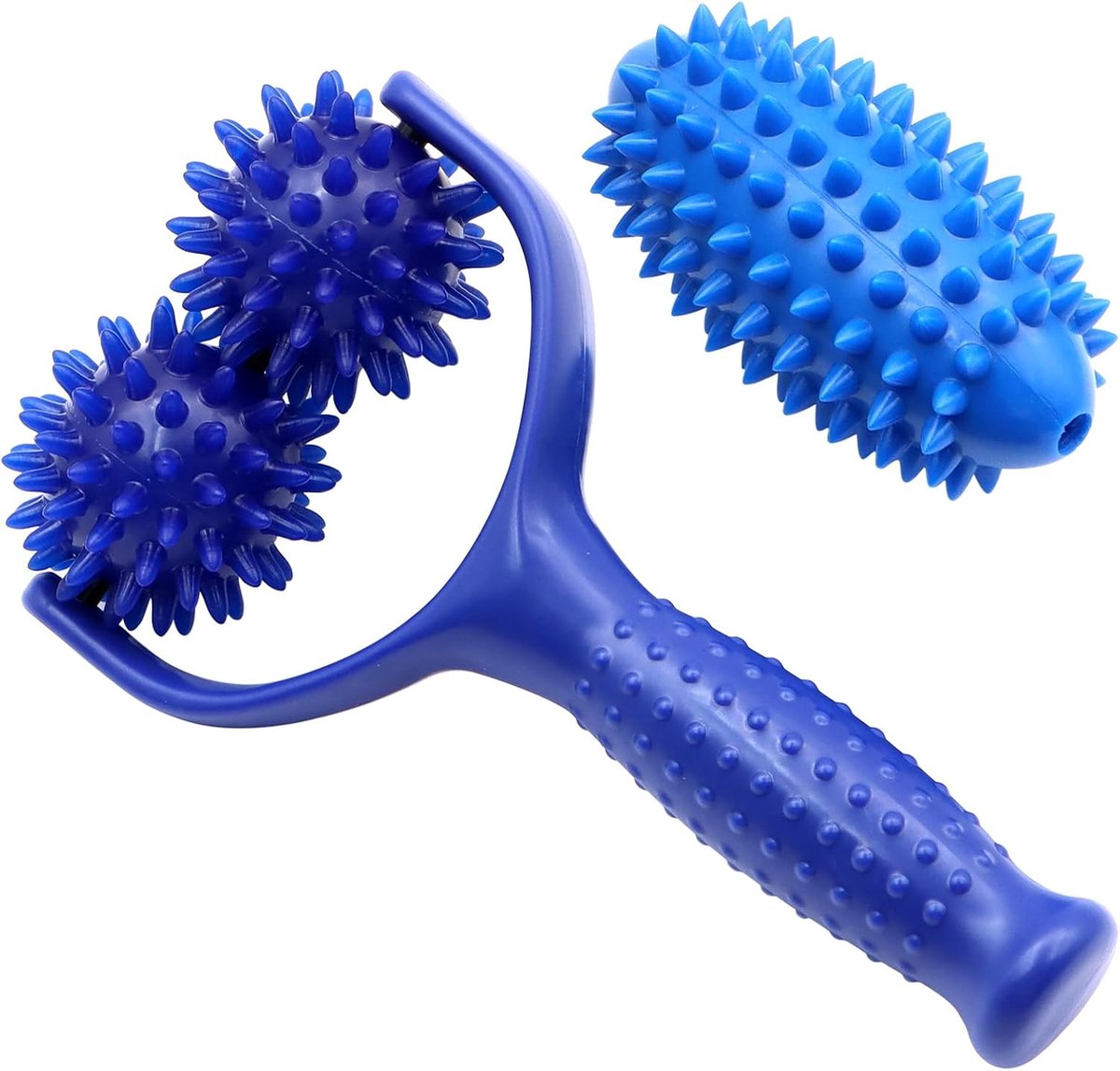 Verwisselbare massagerol met handgrepen, met 3 massageballen, spiermassagerol, anti-cellulitis massageapparaat voor - ShopVlot