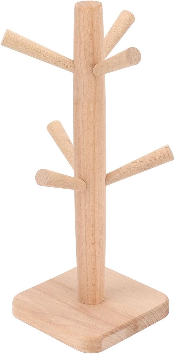 Mokhouder Boom - Kopjeshouder Rek - Keuken Organiseren - Diepe Groeven Ontwerp - 31 cm Hoog - Houtkleur