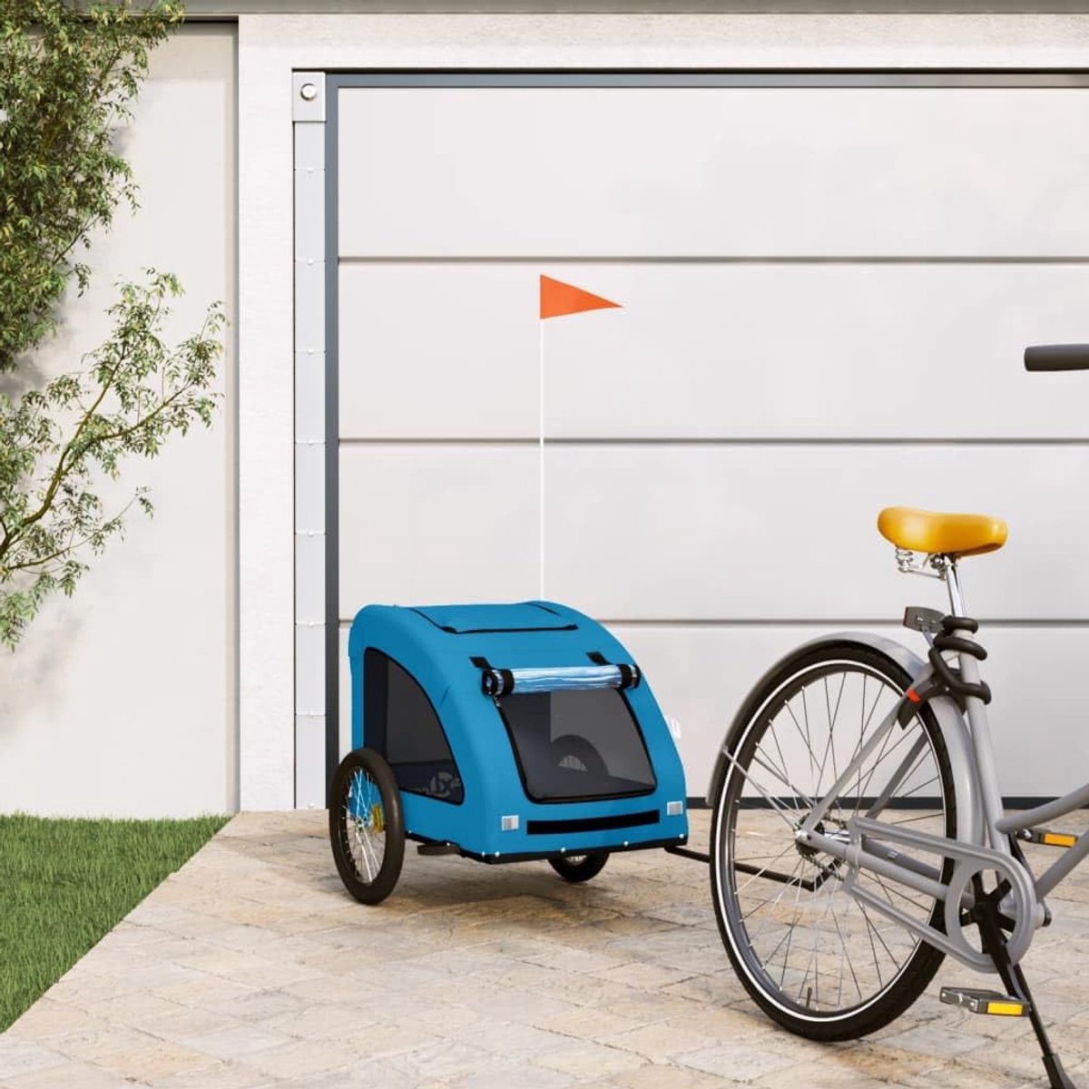Fietskar voor huisdieren - Huisdier transport - Comfortabel fietsen - Waterdichte hoes - 85 x 59 x 11 cm - Blauw
