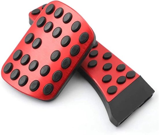 Pedaalhoezen Auto - Gaspedaalhoes Rempedaal - Auto Interieur - Antislip Rubber - Set van 2 - Zwart Rood — afbeelding 3