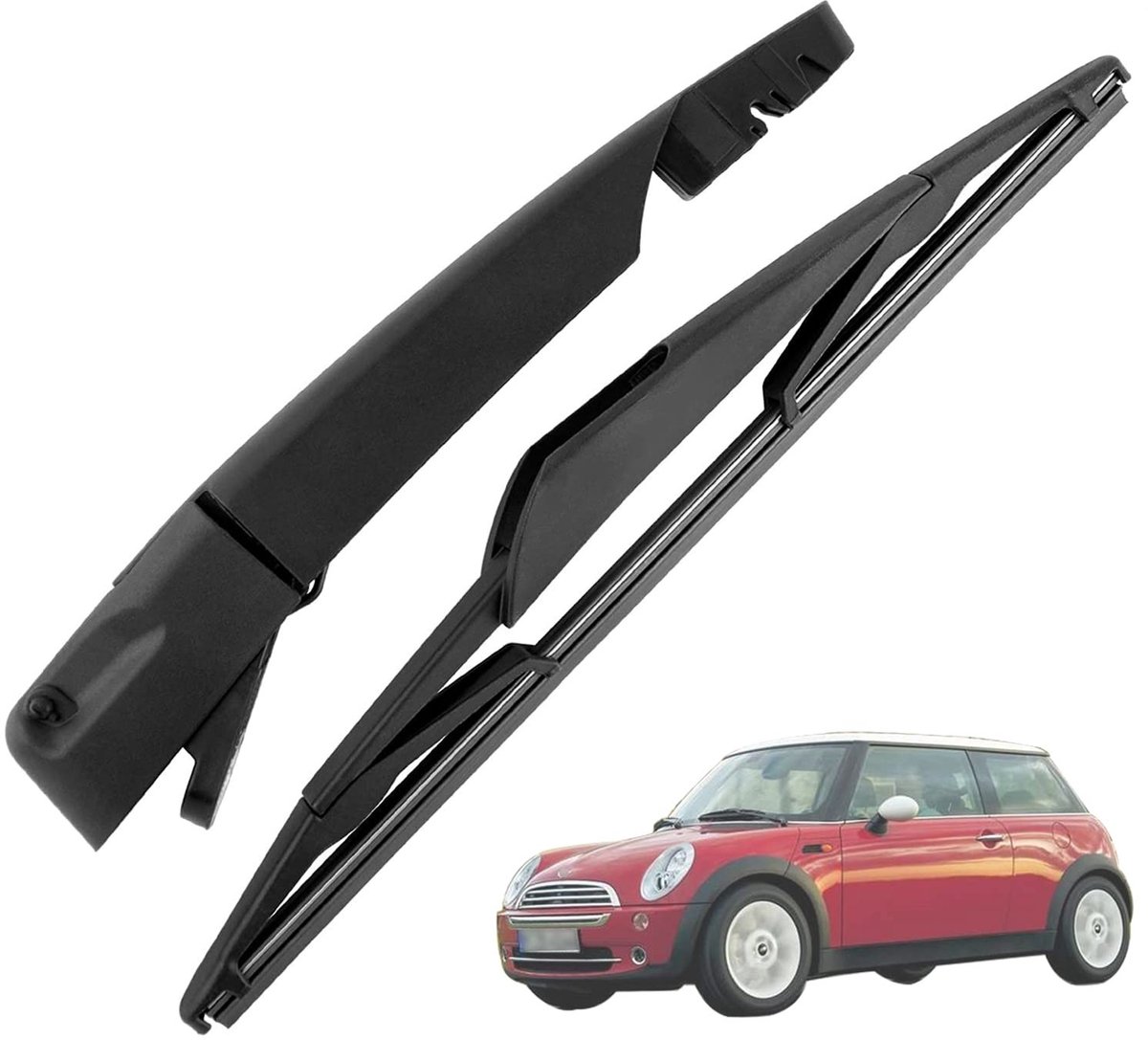 Dailygoods- Achterruitenwisser Zwart - Vervanging Wisserarm - Lengte Wisserblad 27cm - Kunststof - Compatibel met R50/R53 2001-2006 - Schokbestendig Design - Ruitenwisser