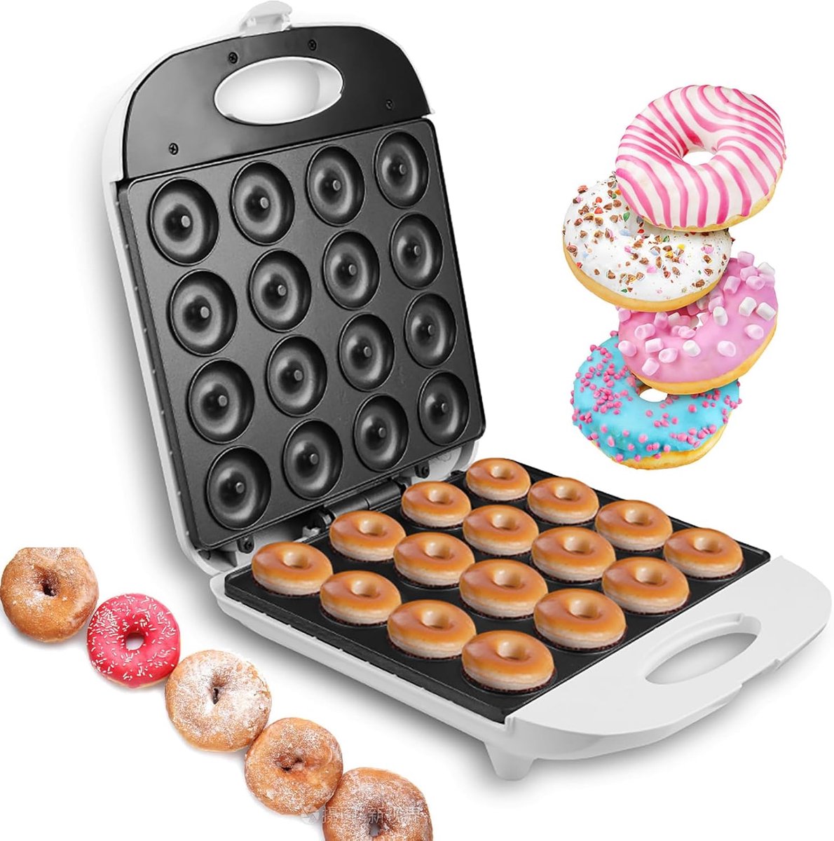 Apparaat voor Snacks - Donut Maker - Snacks Maken - 16 Stuks Tegelijk - 1400W Vermogen - Zwart