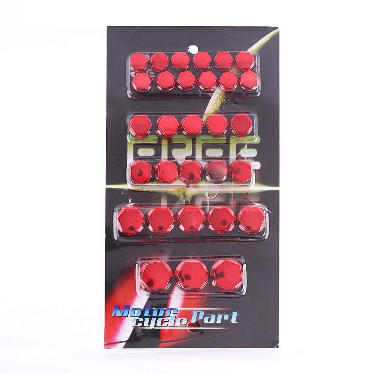 Dailygoods- Schroefdop Decoratie - 30 Stuks - Roestbestendig - Hoogwaardig Kunststof - Motorfiets - Versnellingsbak - Kleurrijk Design - Motorbouten