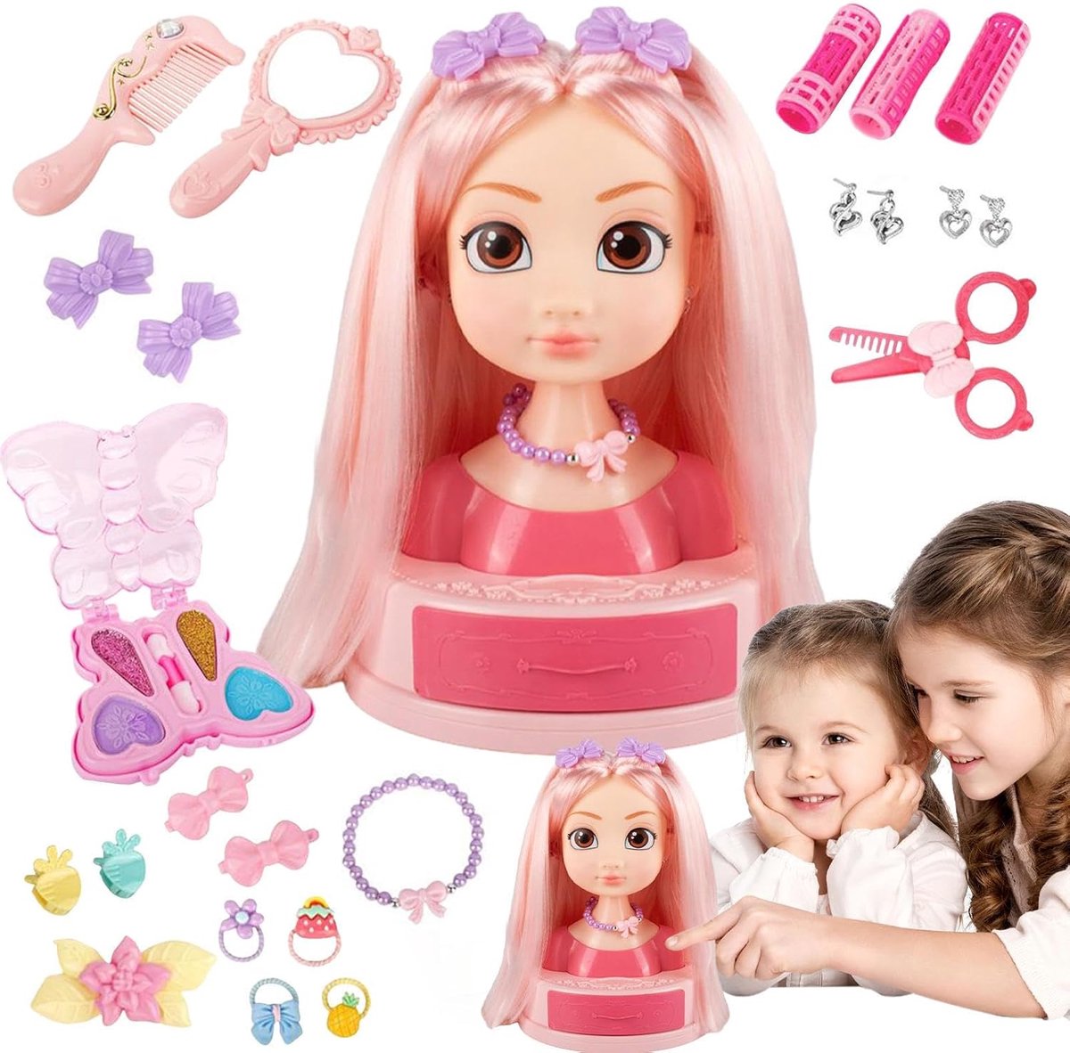 Kinder Make-up Set - Speel Salon - Fantasie Spel - Veilige Materialen - 30 x 30 x 18 cm - Meerkleurig