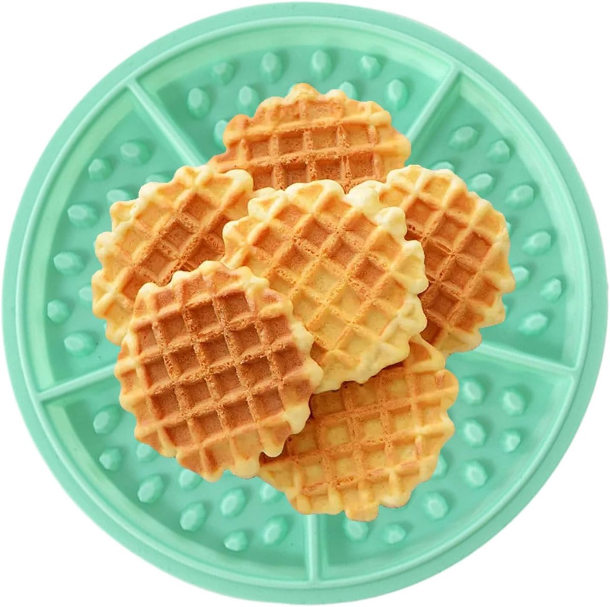 Wafelijzer Vorm - Bakvorm Siliconen - Zelf Wafels Maken - Eenvoudig Reinigen - 900 ml Inhoud - Mintgroen