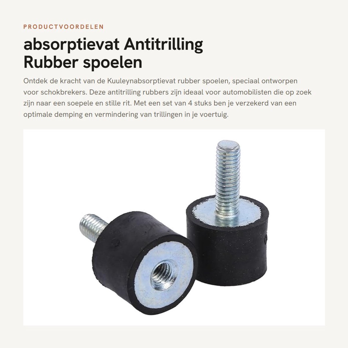 Dailygoods- Rubber Antivibratie Spoelen - Rubber M6 20x15 mm - Rubber M8 30x20 mm - Staal-zinkcoating - Zwart/Zilver - Geschikt voor Elektronische Componenten - Trillingsisolator