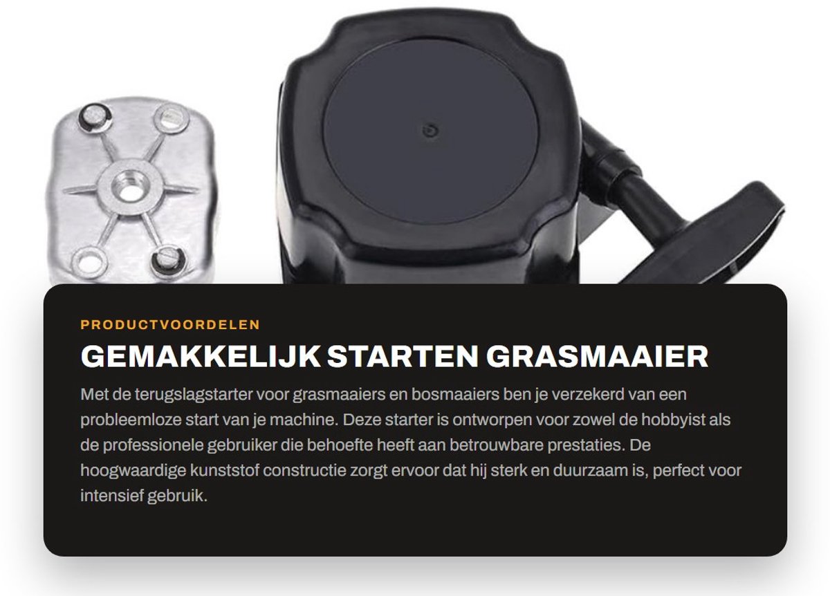 Dailygoods- Terugslagstarter Betrouwbare Start - Grasmaaier - Bosmaaier - Kunststof - 100% Nieuw - Sterk en Duurzaam - Trekstarter
