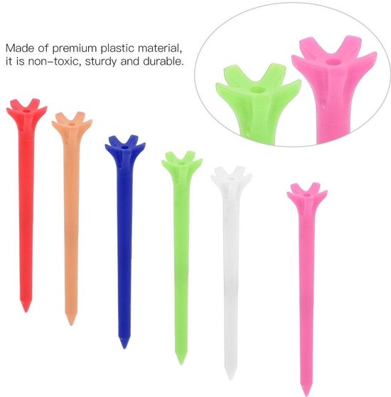 Golf Tees 50st - 70mm Kunststof - Duurzaam - Golf Accessoires - 5-Klauwen Design - Verbeterde Stabiliteit - Golfballen van GOLF — afbeelding 3