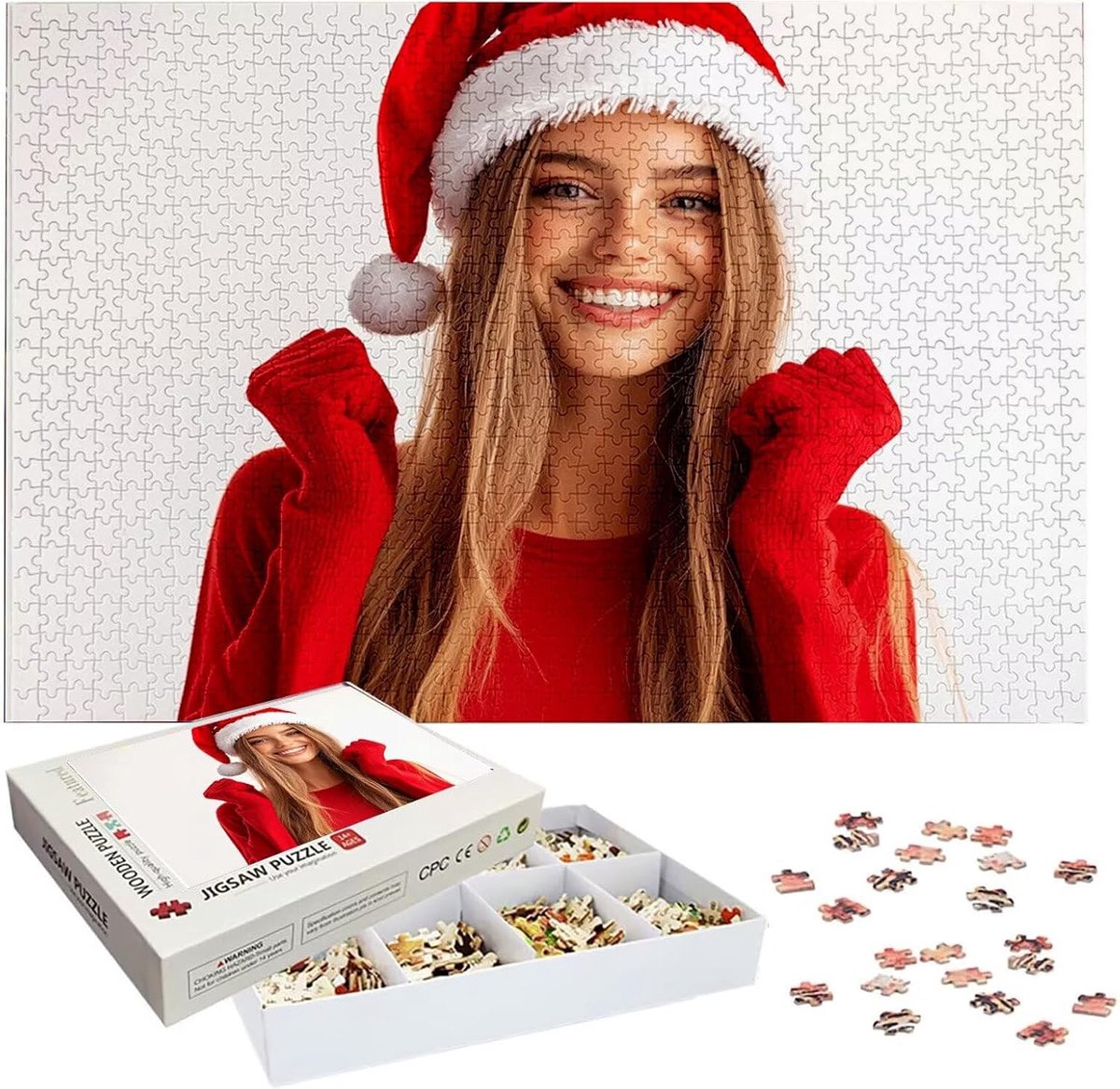 Gepersonaliseerde Puzzel - Foto Puzzel - Herinneringen Bewaren - Uniek Houten Object - 75x50cm 1314 Stukjes - Meerdere Kleuren