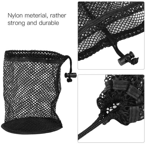 Golfbaltas Draagbaar - Opberghouder - Nylon - Lichtgewicht - Duurzaam - Dubbel Mesh Design - Voor 50 Ballen - Golfbalhouder — afbeelding 4