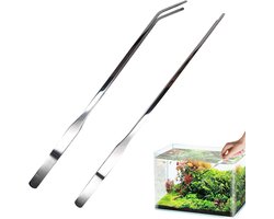 Aquarium Pincet - Voedingspincet Reptielen - Voeren en Onderhoud - Lange Roestvrijstalen - 27 cm - Zilver