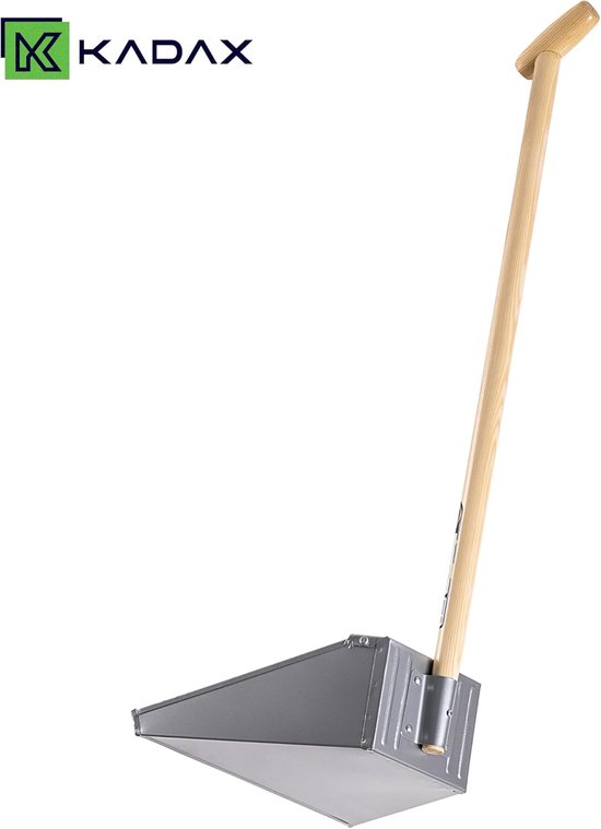 Veegschep lange steel - Metalen vuilnisbak - Grote oppervlakken vegen - Roestbestendig verzinkt staal - 34 x 86 cm - Zilver — afbeelding 5