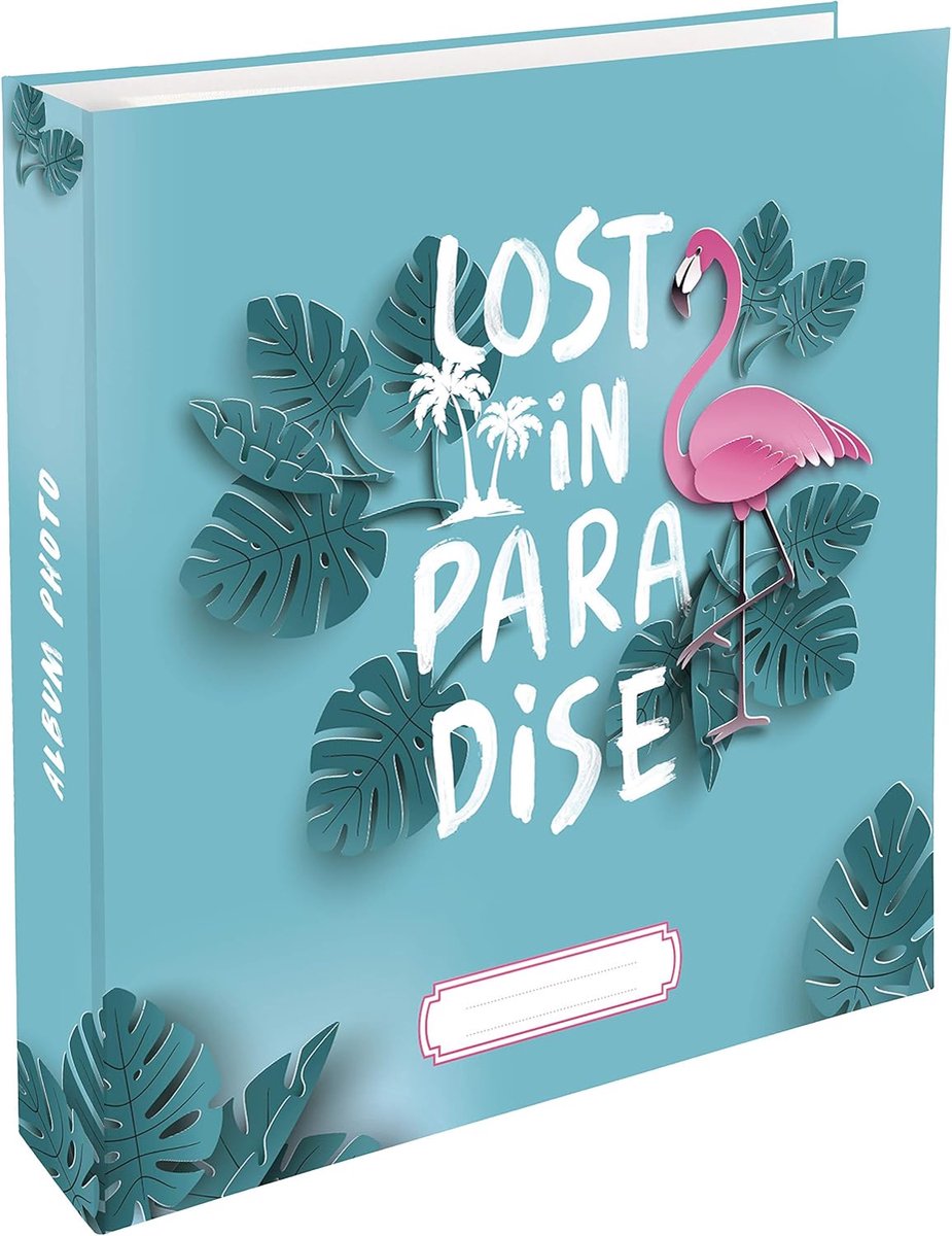 WEB2O Lost in Paradise - Fotoalbum - Voor 500 foto's van 10 x 15 cm - Groot formaat 34 x 33 cm - Harde kaft met tropisch design