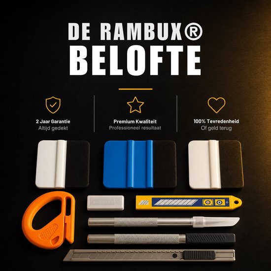 RAMBUX® - Wrap Set Car - Raclette et lame pour Wrap Foil Car - Outils d'enveloppement de voiture - Emballage de voiture - 16 pièces