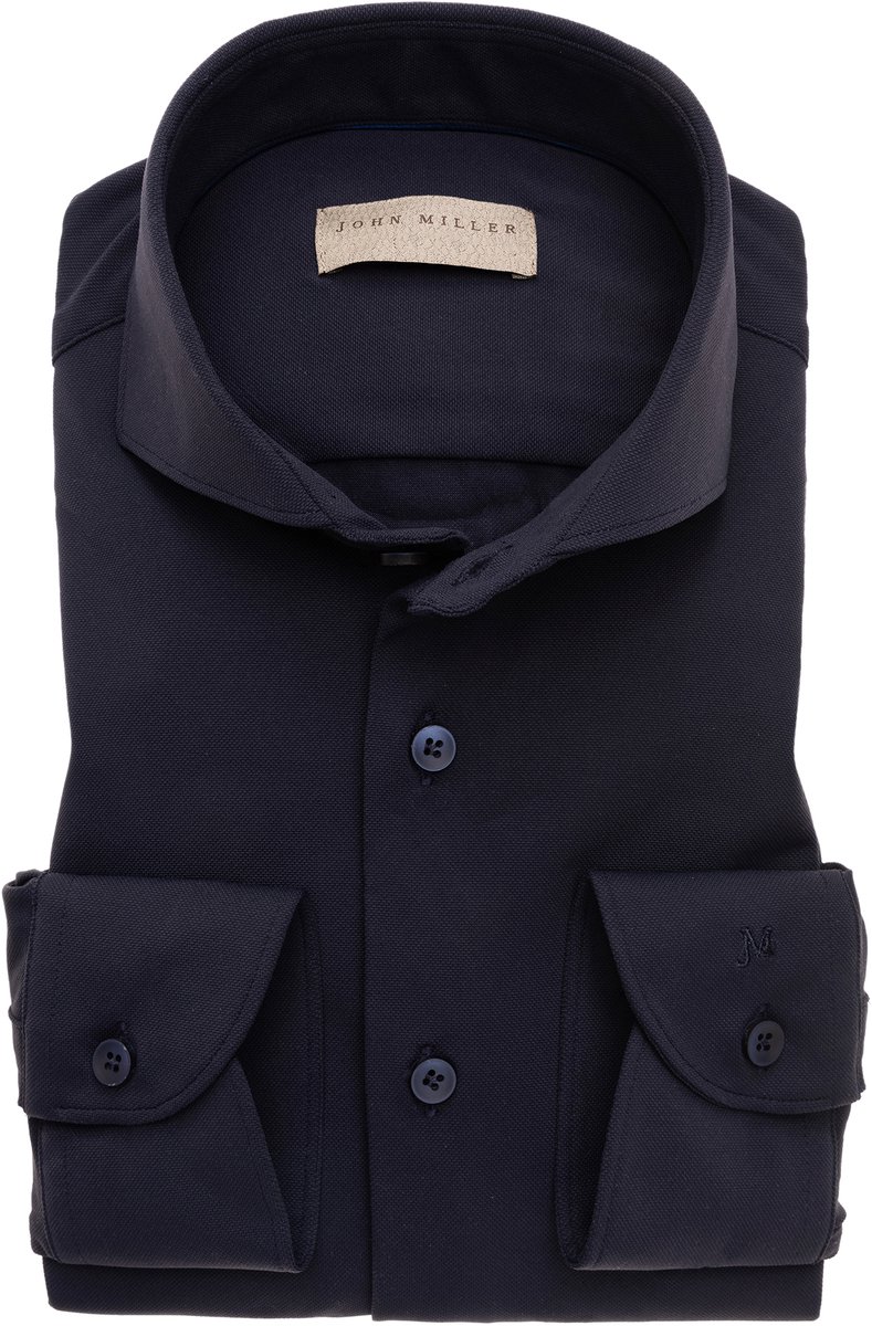 John Miller overhemd Tailored Fit donkerblauw