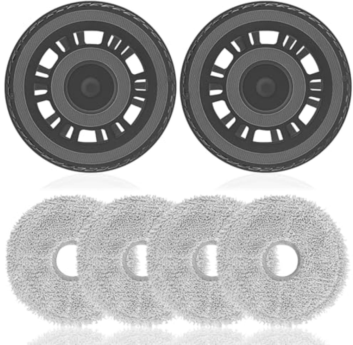 Set van 4 microvezel doekjes en 2 reservehouders voor Dreame robotstofzuigers - Geschikt voor X30, S30 Ultra, L20 Ultra, X40, L40 en Mova E30 - Wasbaar en herbruikbaar