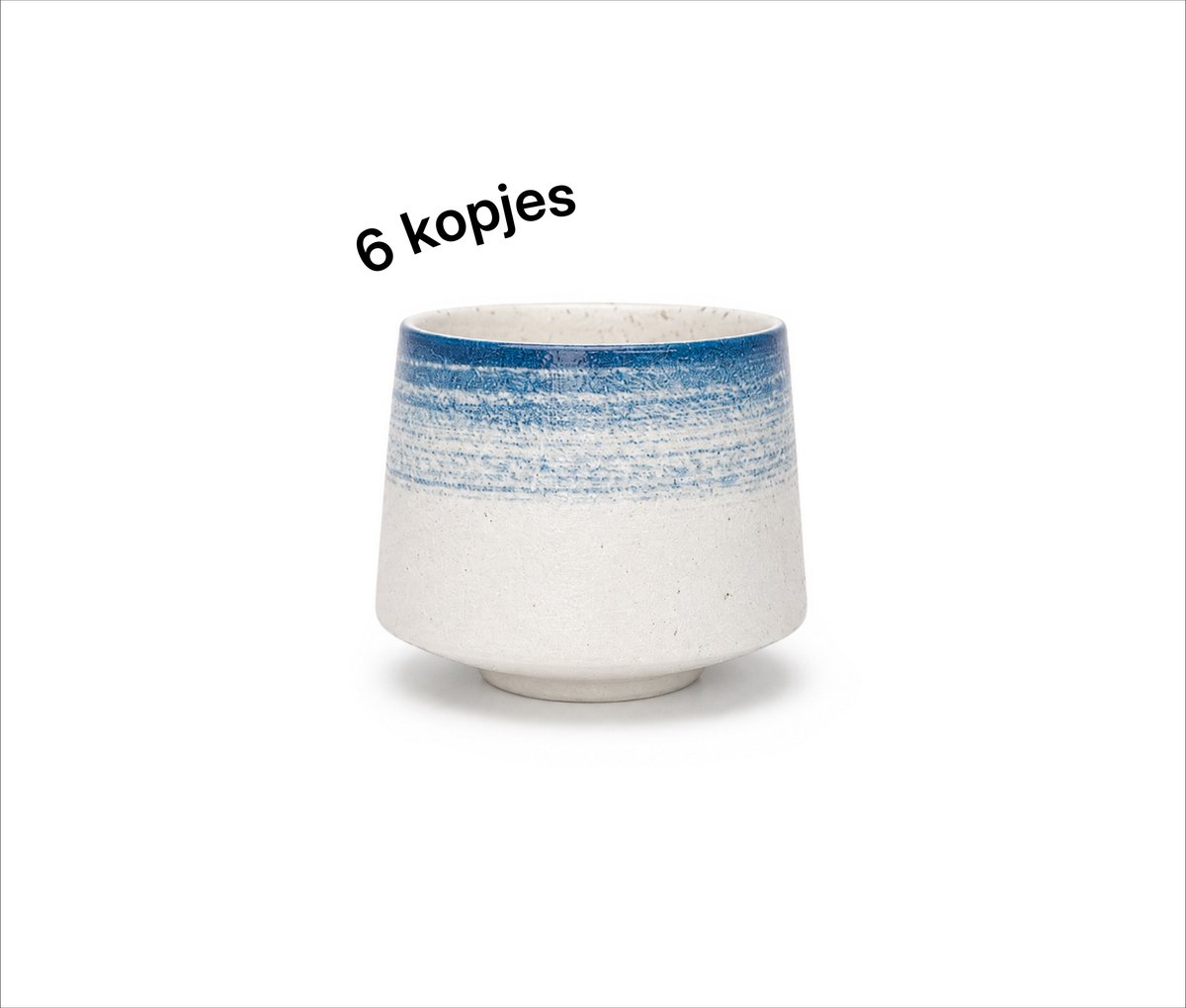 Proefer 6x Keramieken Koffiekopjes – Blauw - 200ml - Steengoed Theekopjes Set – Rustiek Ontwerp – Geglazuurde Afwerking – Vaatwasser- & Magnetronbestendig – Koffie en Thee Kopjes