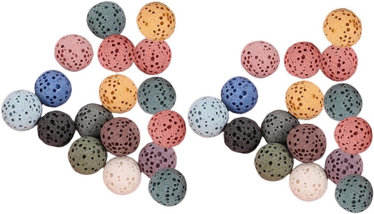 Lavastenen - Aromastenen - Geurverspreiding - Natuurlijke Absorptie - 33 Stuks - Diverse Kleuren