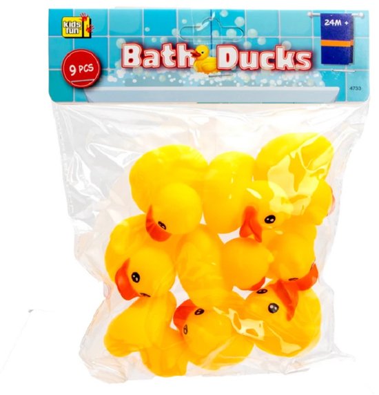 Badeendjes 9 Stuks - Badspeelgoed - 4,5 cm van Jono toys — afbeelding 2