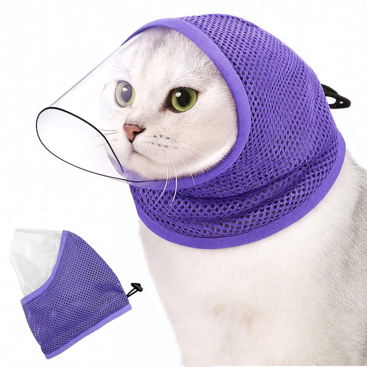 Kattenmuilkorf - Ademend - Verstelbaar - 30 cm - Beschermend tijdens verzorging - S