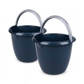 2x Emmer – Beweegbaar hengsel – Huishoudemmer – 10 liter – Set van 2 stuks