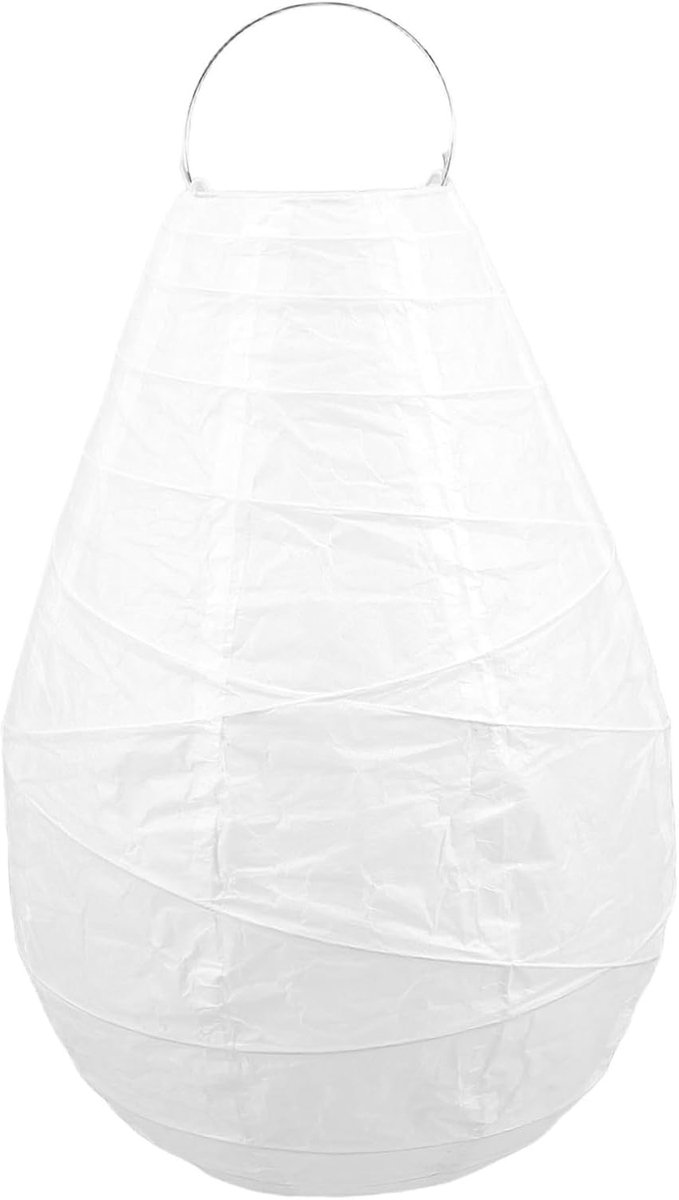 Papieren Lantaarn - Hanglamp - Sfeer Creëren - Druppelvorm Design - 28 x 20 x 20 cm - Wit