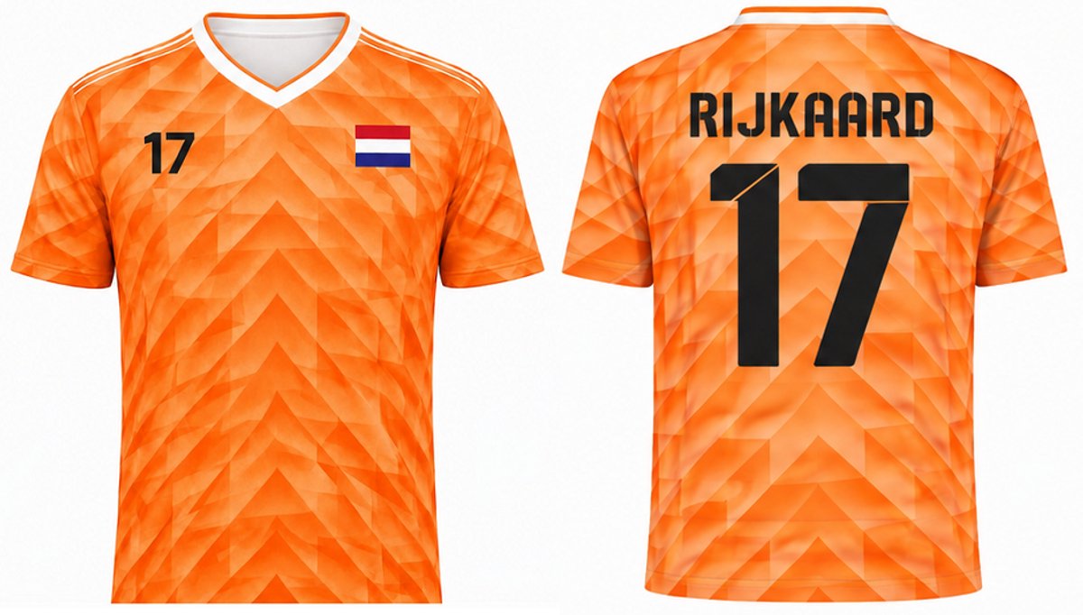 Voetbalshirt EK 1988 Rijkaard-17 | Nederlands Elftal | EK 88 / WK Voetbal T-shirt Retro Design | Oranje sportshirt | Koningsdag | Holland T shirt | Maat S