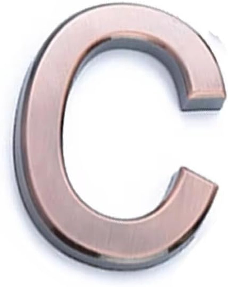 Huisnummer Metaal - Adres Cijfer - Deur Decoratie - 3D Plating Ontwerp - 10cm Hoog - Brons