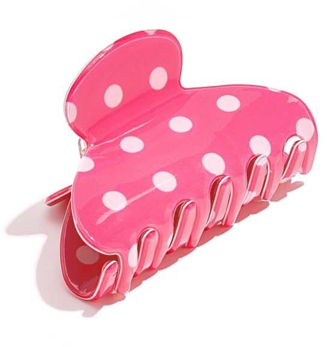 Haarclips met stippen, imitatieacetaat, dagelijkse accessoires - Rozerood