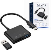 AEVOR® SD Kaart Lezer - USB 3.0 - Geschikt voor iPhone en Samsung - Micro Kaartlezer SD Kaart - Inclusief USB C Adapter - Cardreaders - Geheugenkaartlezer