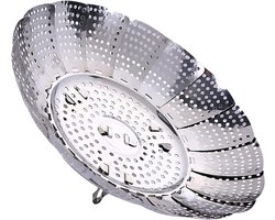 Stoommand Koken - Groentestomer - Gezond Eten - Uitbreidbaar Ontwerp - Compact - Zilver
