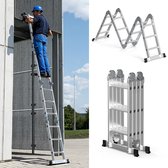 Multifunctionele Aluminium Reformladder 4x3 - Opvouwbare Ladder voor Huis en Tuin 150 kg