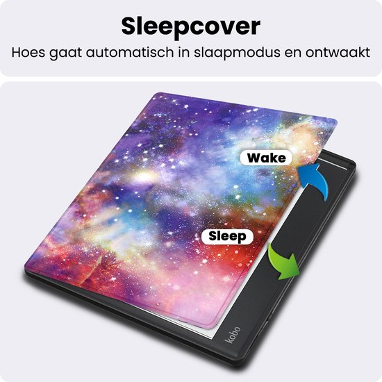 Hoes Geschikt voor Kobo Elipsa 2E - Luxe E-reader Bescherm Case - Hoesje Book Cover - Galaxy — afbeelding 3