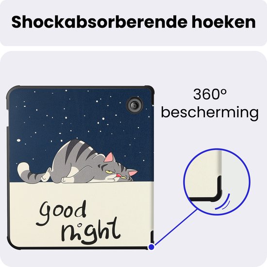 Hoes Geschikt voor Kobo Libra 2 - Luxe E-reader Bescherm Case - Hoesje Book Cover - Kat — afbeelding 5
