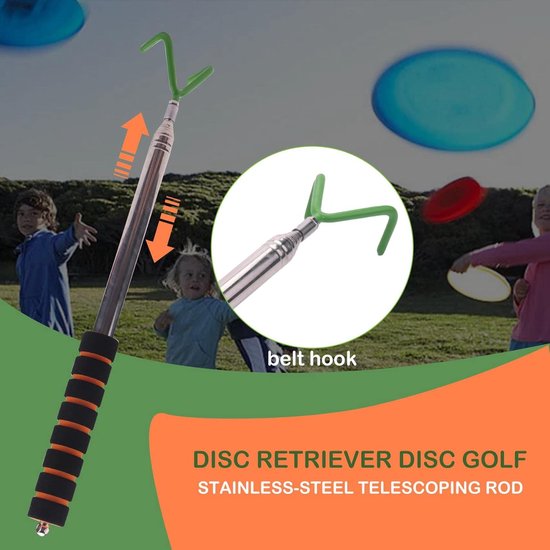 Disc Golf Retriever - Schijven Grijper - Schijven Vissen - Uitschuifbare Stang - 2.5 Meter - Groen — afbeelding 4