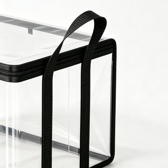 Transparante opbergzakken - Herbruikbare organizer - Kleding opbergen - Extra grote capaciteit - 34x30x3 cm - Zwart — afbeelding 3