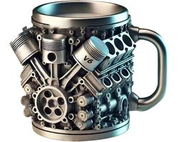 Cocktailmok Motor - Grappige mok - Drank serveren - Uniek machine ontwerp - Niet gespecificeerd - Meerkleurig