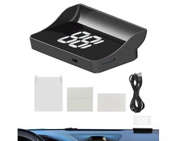 Auto Head Up Display - Voorruit Projectie - Veilig Rijden - GPS Snelheidsmeter - 15 x 10 cm - Zwart