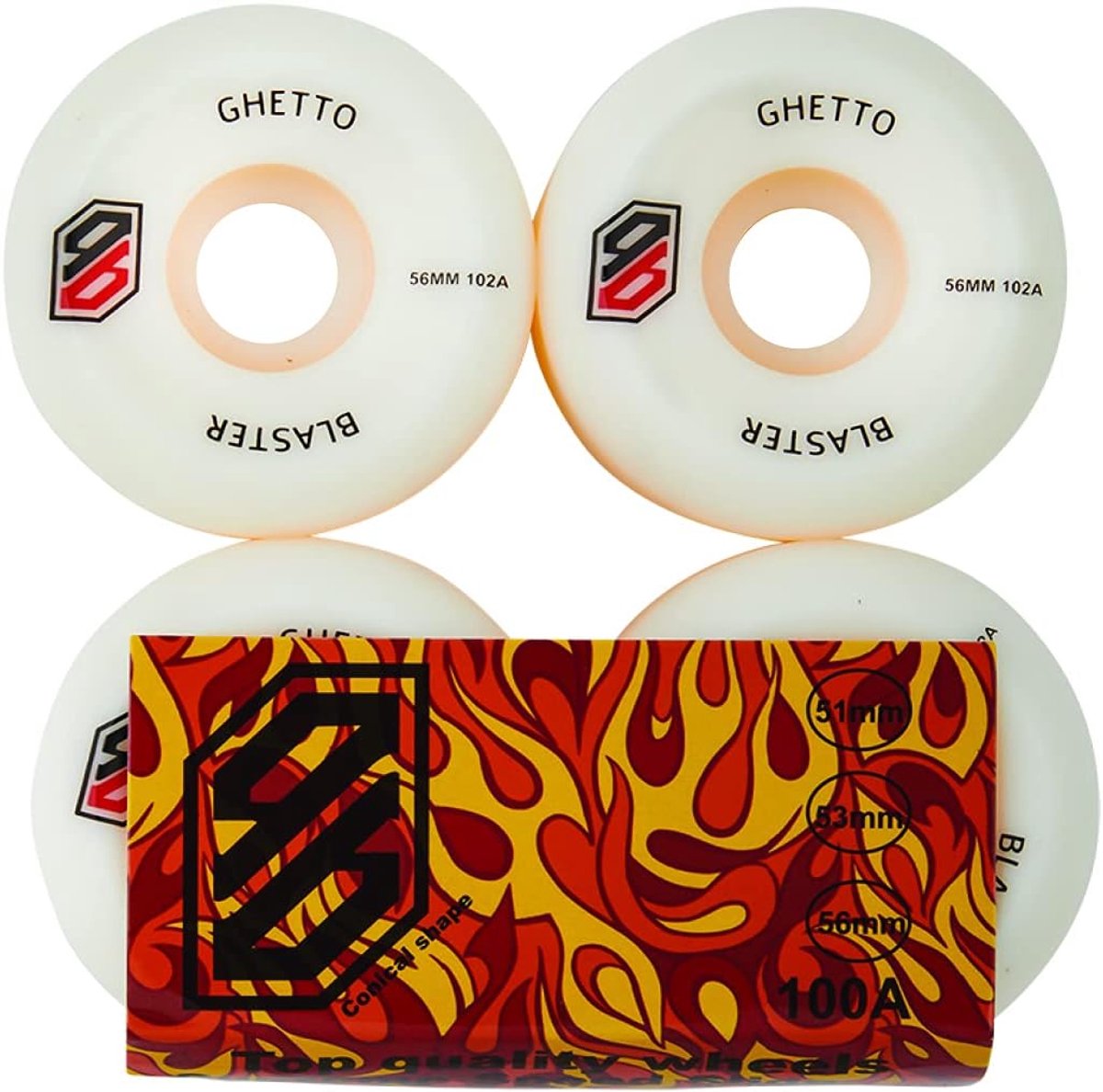 Skateboard Wielen Wielen Set Street Skatepark Conisch Profiel 56mm 102A